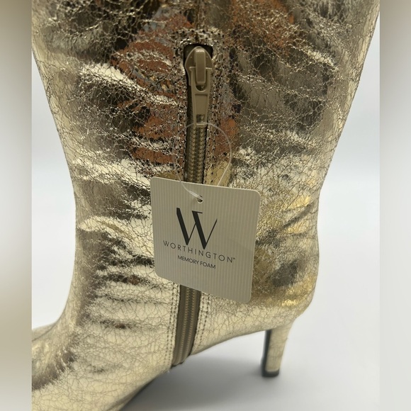 Worthington Gold Metallic Knee High Boots | Size 9.5M | Vegan | New With Box - Picture 14 of 16